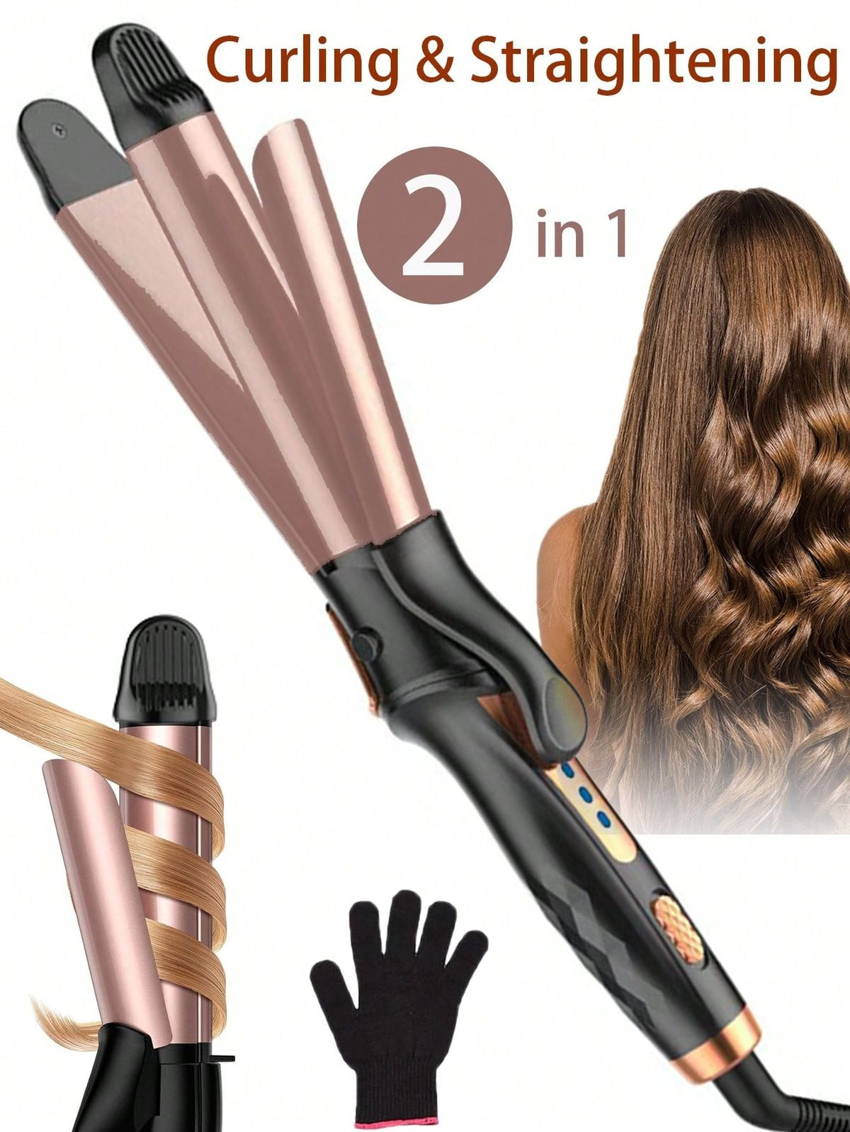 2-in-1 Hair Curler & Straightener